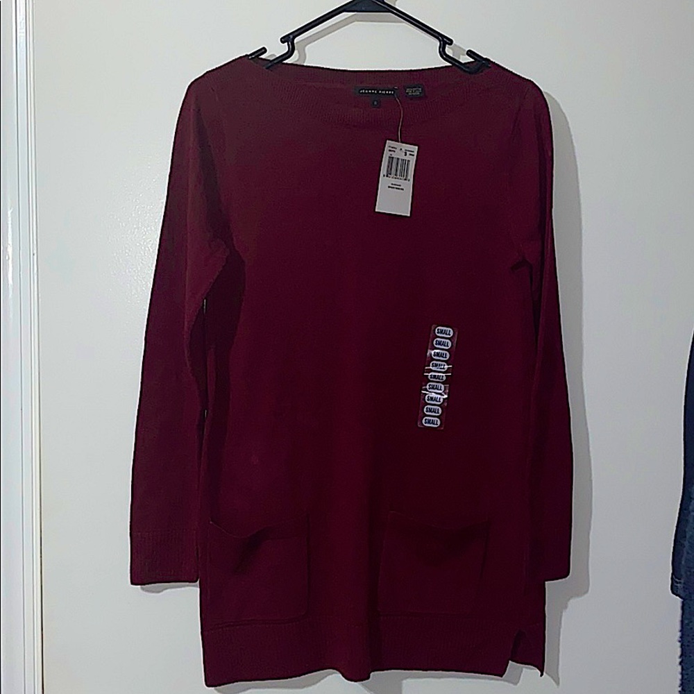 Womens Jeanne Pierre Long Sleeve Boat Neck Tunic